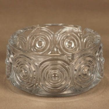 Riihimäen lasi Rengas Tuhka-astia, kirkas, suunnittelija Tamara Aladin,