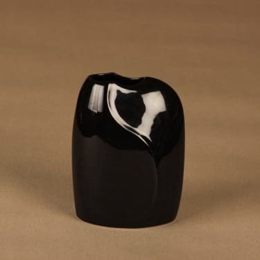 Arabia Lumina maljakko, musta, suunnittelija Pauli Partanen,