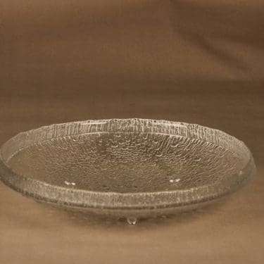 Iittala Ultima Thule tarjoilukulho, suuri, suunnittelija Tapio Wirkkala, suuri, massiivinen