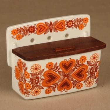 Arabia EK salt cellar with wooden lid designer Raija Uosikkinen