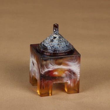 Nuutajärvi Babylon Taide-esine, signeerattu, suunnittelija Markku Salo, signeerattu, signeerattu