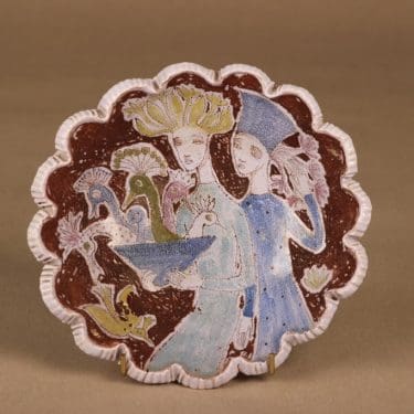 Arabia HLA seinälautanen, käsinmaalattu, suunnittelija Hilkka-Liisa Ahola, käsinmaalattu, käsinmuotoiltu, uniikki