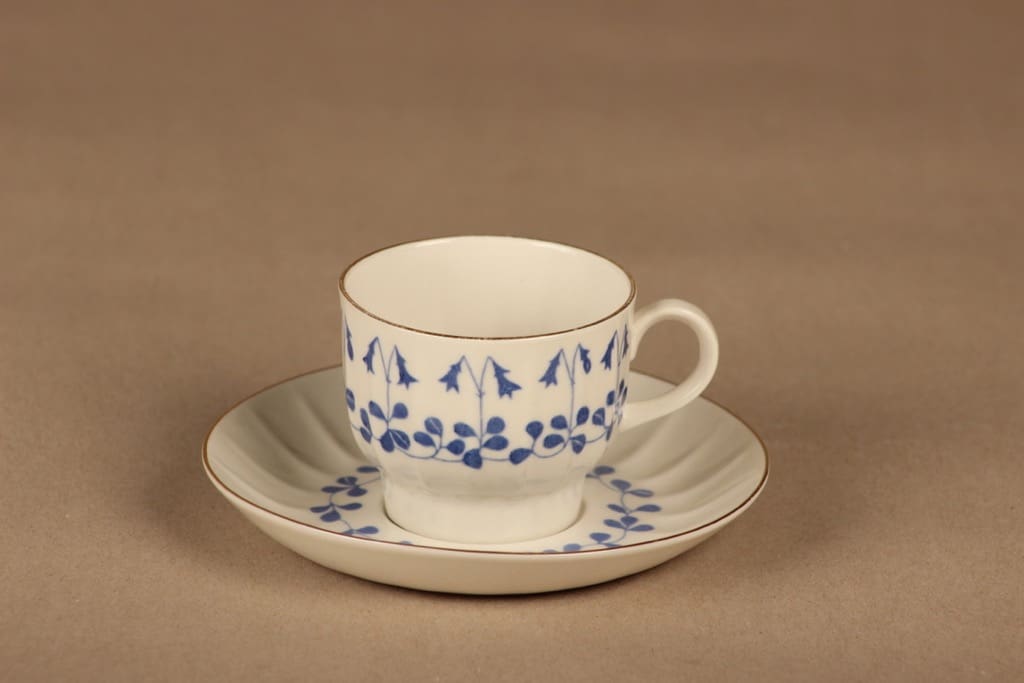 Arabia Vanamo coffee cup and plates(2), blue designer Esteri Tomula 2