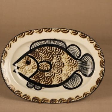 Arabia tarjoiluvati, käsinmaalattu, suunnittelija Gunvor Olin-Grönqvist, käsinmaalattu, signeerattu