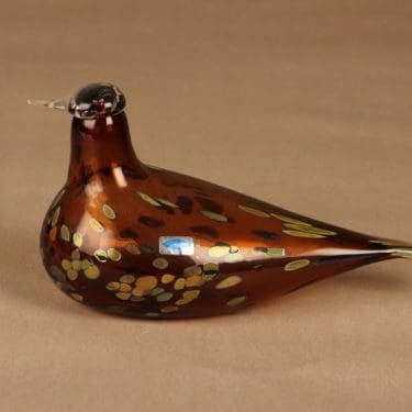 Nuutajärvi lintu , Pekkasiini, suunnittelija Oiva Toikka, Pekkasiini, signeerattu