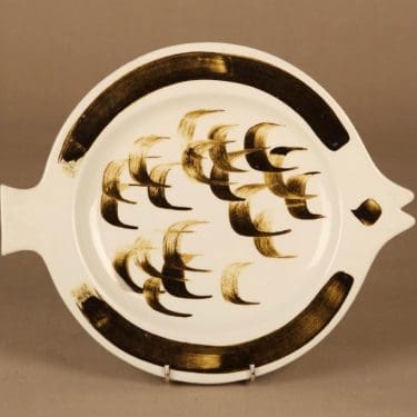 Arabia lautanen, Kala, käsinmaalattu, suunnittelija Gunvor Olin-Grönqvist, Kala, käsinmaalattu, signeerattu