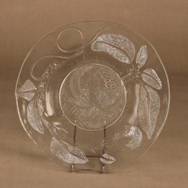 Nuutajärvi Pioni tarjoilulautanen, 30 cm, suunnittelija Oiva Toikka, 30 cm, kukka, Pioni