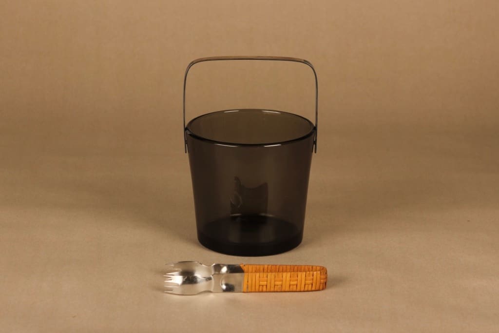 Nuutajärvi/Turun Hopea 1373 ics cube bowl with silver handle designer Kaj Franck