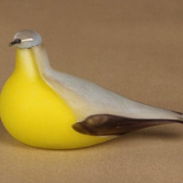 Nuutajärvi lintu , Keltavästäräkki, suunnittelija Oiva Toikka, Keltavästäräkki, signeerattu