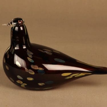 Nuutajärvi lintu , Pekkasiini, suunnittelija Oiva Toikka, Pekkasiini, signeerattu