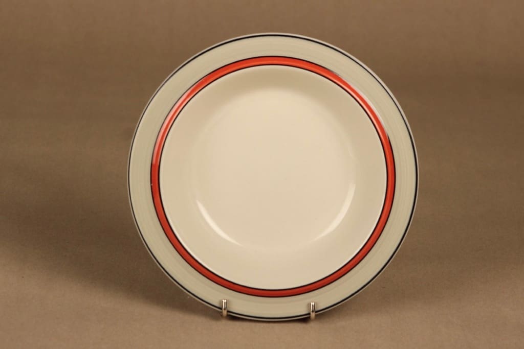 Arabia Aslak lautanen, syvä, suunnittelija Inkeri Leivo, syvä, raitakoriste kuva 2