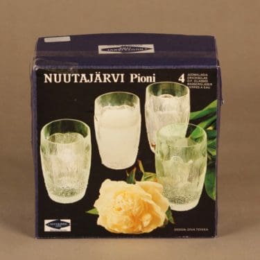 Nuutajärvi Pioni juomalasi, 26 cl, 4 kpl, suunnittelija Oiva Toikka, 26 cl