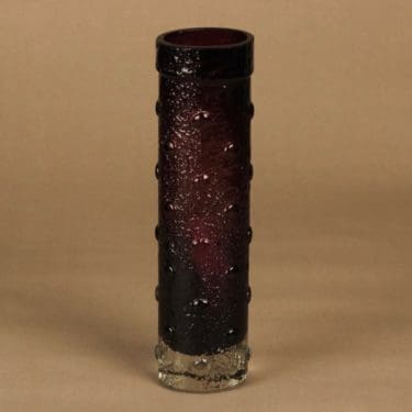 Riihimäen lasi 1462 maljakko, lila, kirkas, suunnittelija Tamara Aladin,