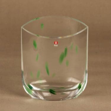 Iittala Lido maljakko, vihreä, kirkas, suunnittelija Tiina Nordström,