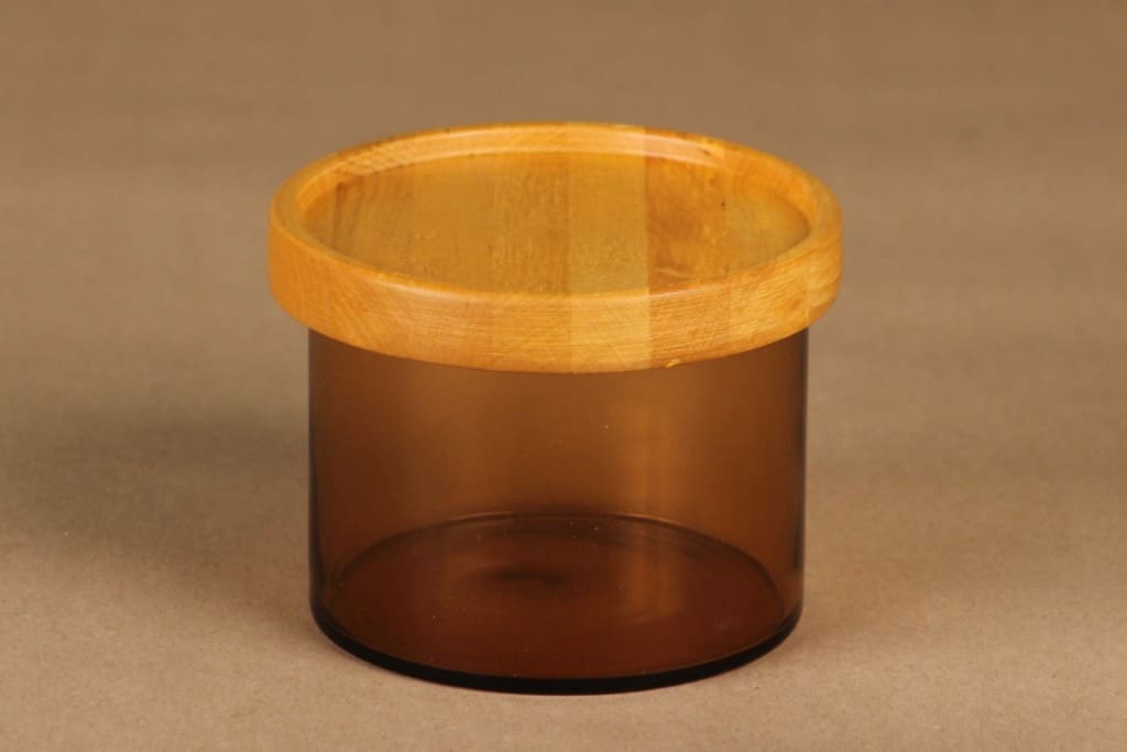 Nuutajärvi Purtilo jar with wooden lid designer Kaj Franck