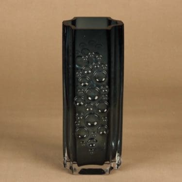 Riihimäen lasi Presto maljakko, turkoosi, suunnittelija Tamara Aladin,