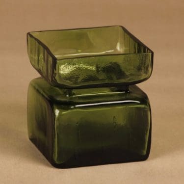 Riihimäen lasi Pala maljakko, vihreä, suunnittelija Helena Tynell,