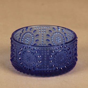 Riihimäen lasi Grapponia kulho, sininen, suunnittelija Nanny Still,