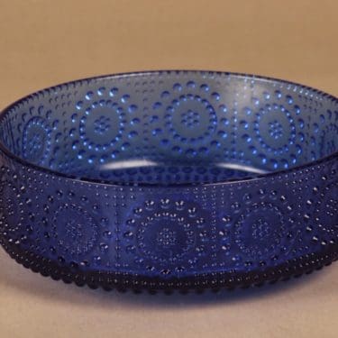 Riihimäen lasi Grapponia kulho, sininen, suunnittelija Nanny Still,
