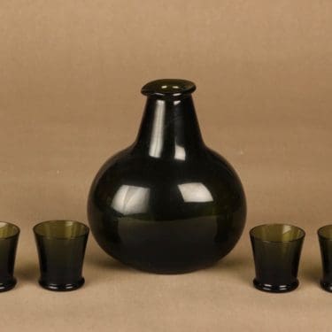 Nuutajärvi Tupa carafe+4 glasses, 1+4 pcs designer Kaj Franck