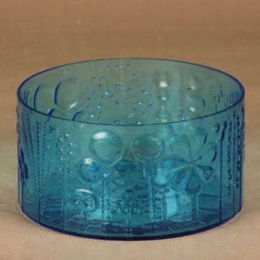 Nuutajärvi Flora kulho, turkoosi, suunnittelija Oiva Toikka,