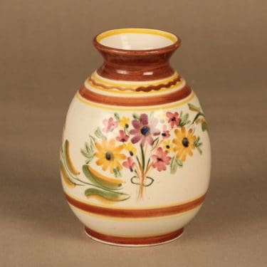 Kupittaan savi maljakko, käsinmaalattu, suunnittelija , käsinmaalattu