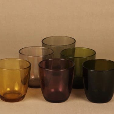 Iittala 4090 juomalasi, eri värejä, 6 kpl, suunnittelija Tapio Wirkkala,
