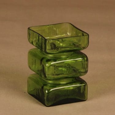 Riihimäen lasi Pala maljakko, vihreä, suunnittelija Helena Tynell,