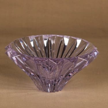 Riihimäen lasi Terälehti taide-esine, signeerattu, suunnittelija Aimo Okkolin, signeerattu