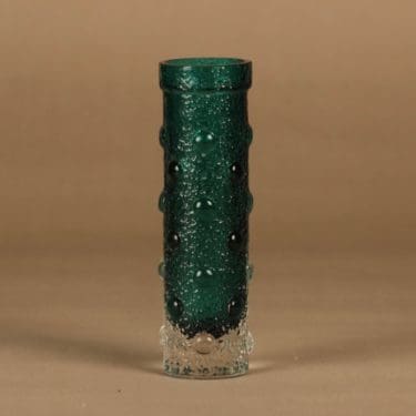 Riihimäen lasi 1462 maljakko, vihreä, kirkas, suunnittelija Tamara Aladin,