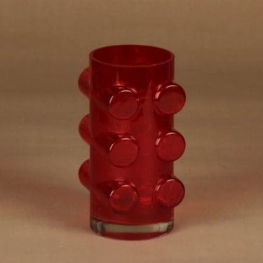 Riihimäen lasi Pablo maljakko, punainen, suunnittelija Erkkitapio Siiroinen,