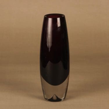 Iittala Lappi maljakko, kirkas, lila, suunnittelija Erkki Vesanto,