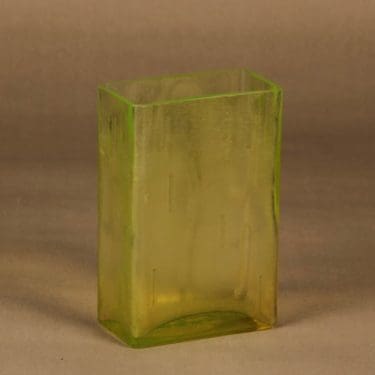 Riihimäen lasi Kantti maljakko, keltainen, suunnittelija Helena Tynell,