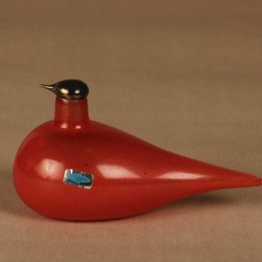 Nuutajärvi lintu , tilaustyö, suunnittelija Oiva Toikka, tilaustyö, signeerattu