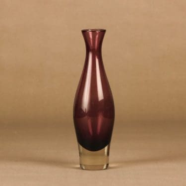 Riihimäen lasi Nimipäivä maljakko, signeerattu, suunnittelija Aimo Okkolin, signeerattu