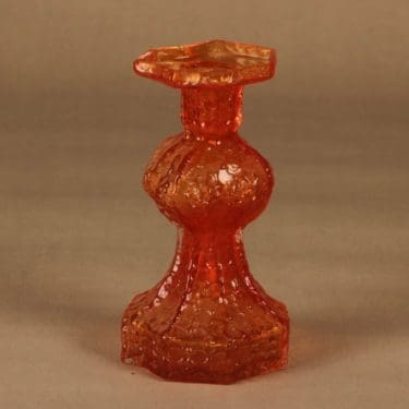 Riihimäen lasi Candida maljakko, oranssi, suunnittelija Nanny Still,