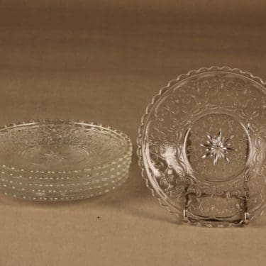 Nuutajärvi Apila lautanen, kirkas, 6 kpl, suunnittelija tuntematon,