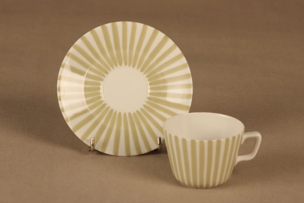 Arabia Reseda coffee cup and plates (2), hand-painted designer Esteri Tomula 3