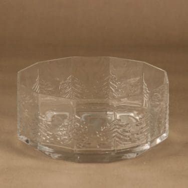 Iittala Kuusi tarjoilukulho, kirkas, suunnittelija Heikki Orvola,