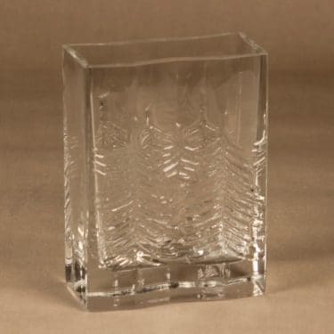 Iittala Kuusi maljakko, kirkas, suunnittelija Heikki Orvola,