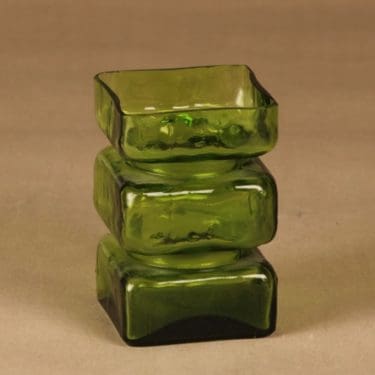 Riihimäen lasi 1392 maljakko, vihreä, suunnittelija Helena Tynell,