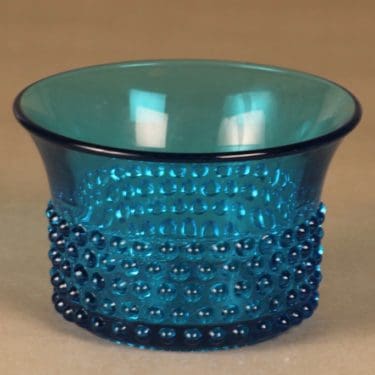 Nuutajärvi Näppylä malja, turkoosi, suunnittelija Saara Hopea,