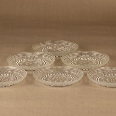 Nuutajärvi Kastehelmi lautanen, 14.5 cm, 6 kpl, suunnittelija Oiva Toikka, 14.5 cm