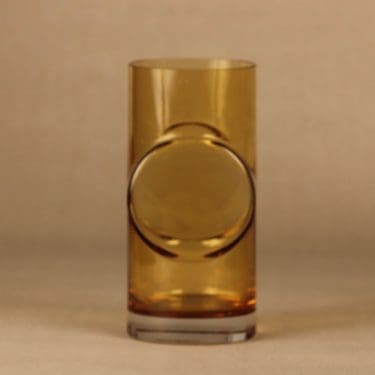 Riihimäen lasi Pablo maljakko, amber, suunnittelija Erkkitapio Siiroinen,