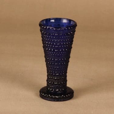 Nuutajärvi Kastehelmi kääntömaljakko, tumma lila, suunnittelija Oiva Toikka,