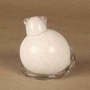 Nuutajärvi figuuri, kissa, suunnittelija Inkeri Toikka, kissa, signeerattu