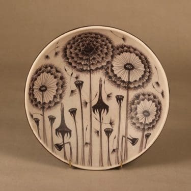 Kupittaan savi kulho, käsinmaalattu, suunnittelija Raili Suvanto, käsinmaalattu, signeerattu