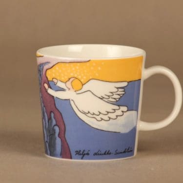 Arabia Teema muki, monivärinen, suunnittelija Heljä Liukko-Sundström, monivärinen, enkeli, tilaustyö