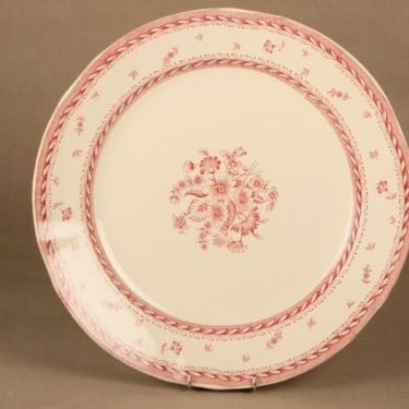 Arabia Suomen Kukka tarjoilulautanen, punainen, suunnittelija tuntematon, kukka