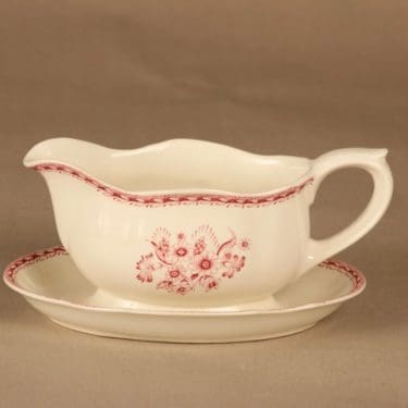 Arabia Suomen Kukka kastikekaadin, punainen, suunnittelija tuntematon, kukka